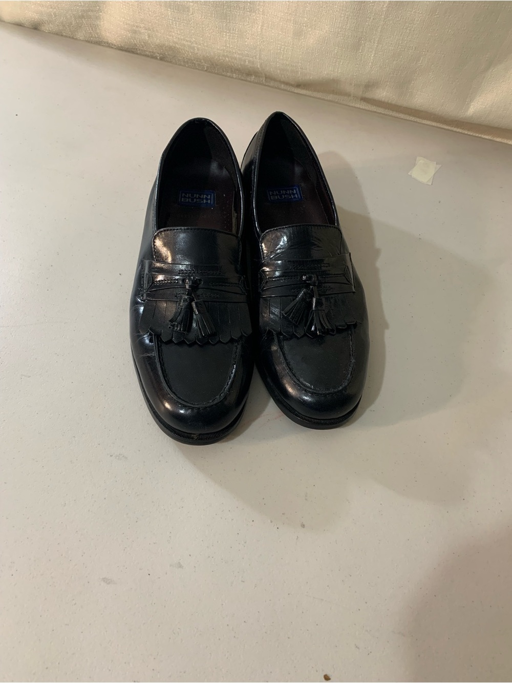 Nunn Bush Black Leather Tassel Kiltie Loafers b3/55